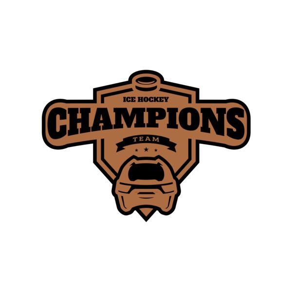 Champions Team Ice Hockey logo template Miniatura